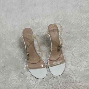 💕 Something Navy Clear Strappy Heels
